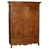 French provincial burl-elm armoire