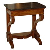 Louis Philippe walnut and marble top console