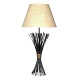Handsome  French Wrought Iron Twig-base Lamp