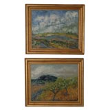 A Pair of Oils on Canvas of  French Landscapes
