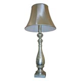 LARGE BALISTER LAMP IN A  GOLD AND SILVER CAMOUFLAGE FINISH.