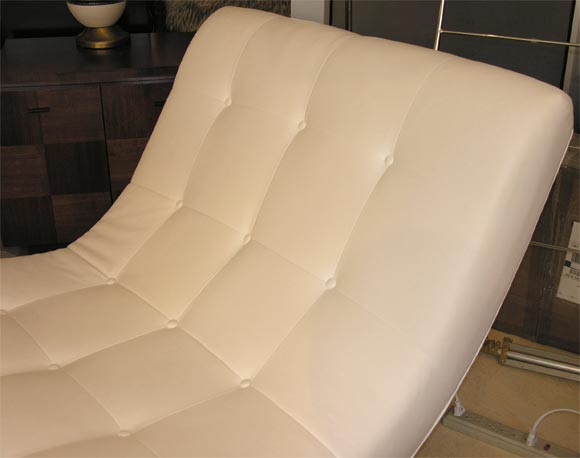 American Chaise Longue, Reproduction, Ultra Leather, 100 Colors, Made in NJ, USA For Sale