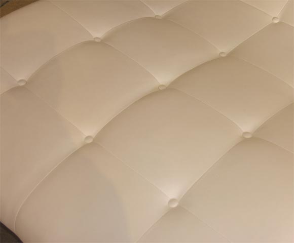Hand-Crafted Chaise Longue, Reproduction, Ultra Leather, 100 Colors, Made in NJ, USA For Sale