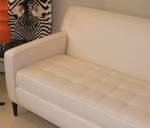 Mid-Century Modern Sofa, Reproduction by Area ID, Ultra Leather, Made in USA, Custom Sizes For Sale