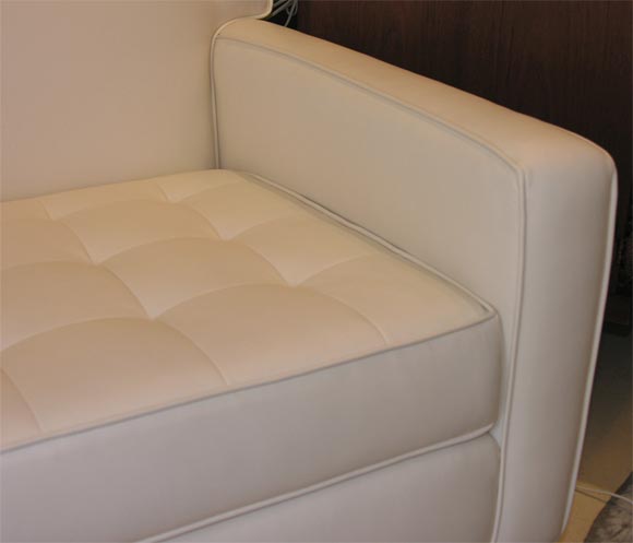 Hand-Crafted Sofa, Reproduction by Area ID, Ultra Leather, Made in USA, Custom Sizes For Sale