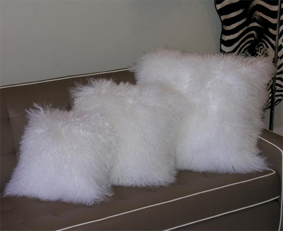 Mongolian fur pillow, 16