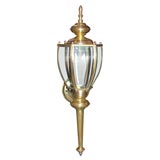 pair of coach lamps in brass
