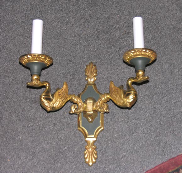 pair of bronze sconces