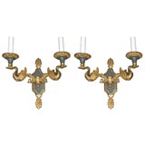 pair of bronze sconces