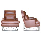 Rare Milo Baughman 1970's crome plated chairs