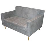 RARE Short Sofa with Brass Legs designed by Edward Wormley