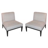 Pair of Clean Line Slipper Chairs attributed to Baker