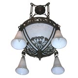 French Art Deco Chandelier by Edgar Brandt and Daum