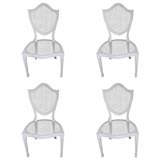 Set of 4 Shield Form Double Caned Chairs