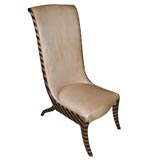 Zebrawood and Leather Desk Chair