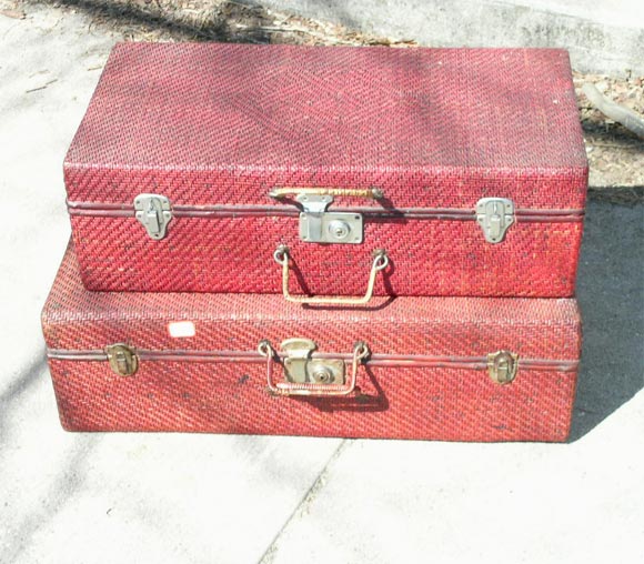 Split Bamboo and Iron Suitcases