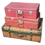 Split Bamboo and Iron Suitcases