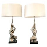 Pair Abstract "Torso" Table Lamps by Laurel