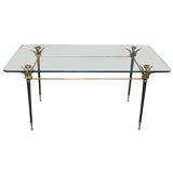 Coffee Table in Brass and Glass