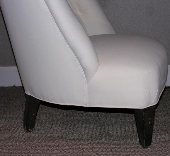 Cotton Slipper Chair For Sale