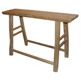 trestle table with a solid top