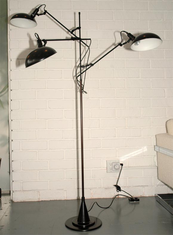 Beautiful 3 armed floorlight in oil-rubbed bronze finish.