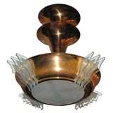 #3106 French 1930
s Copper and Glass Chandelier