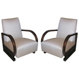 #3045 Pair of Mahogany Art Deco Club Chairs (PRICE JUST REDUCED)