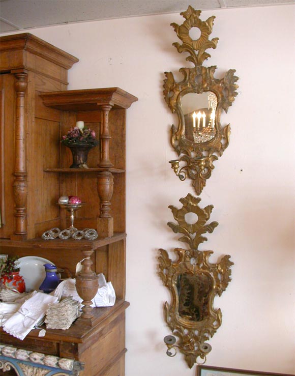 C.1800 Mirrored and Watergilt Candle Sconces
