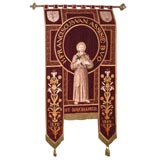 Antique C.1900 Velvet St. Francis of Assisi Banner