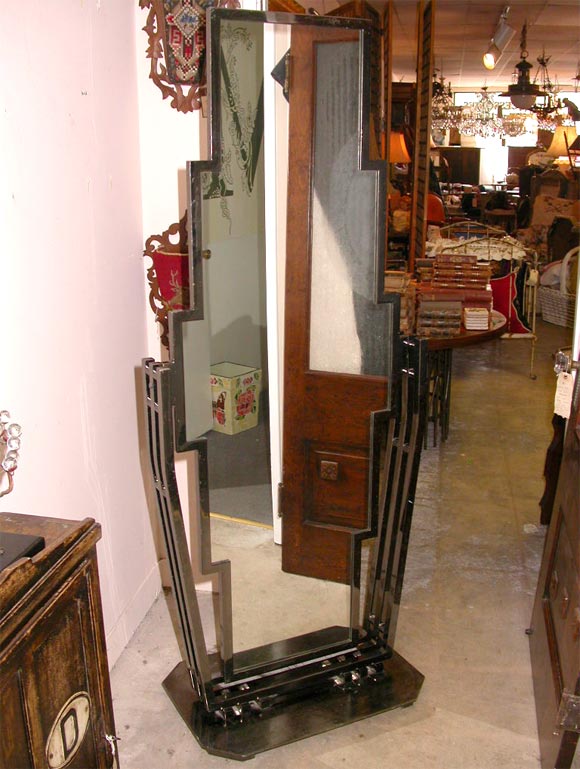 Chrome Deco Cheval Mirror