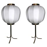 Pair of Brass Lamps by Joseph Frank