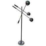 Italian Chrome and Enamel Floor Lamp with Marble Base