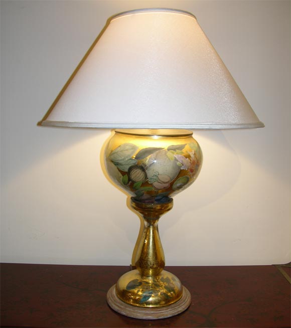 Pair of Glass Decoupage lamps