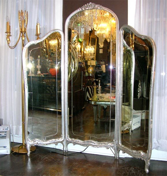1920's 3 Piece Mirrored Screen