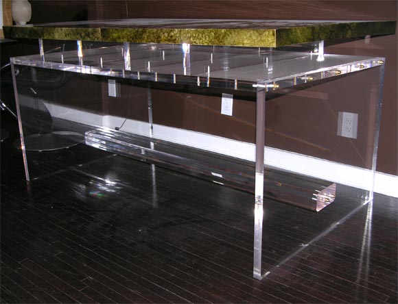 Goat Skin & Lucite Desk