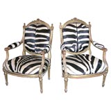 Pair of Louis XVI Chairs Upholstered In Zebra