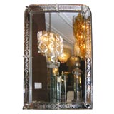 Louis Philip Style Venetian Mirror With Etched Flowers