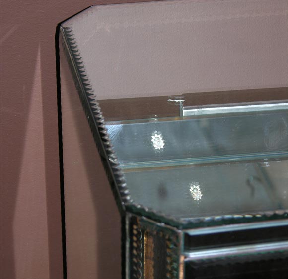 Custom Mirrored Dresser With Gold Tone Wooden Legs 3