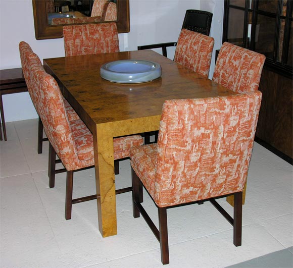 Milo Baughman for Thayer Coggin  Olive Ash Burl Dining Table