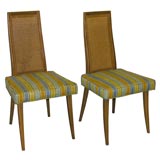 Set of Six Harvey Probber Cane Back Dining Chairs