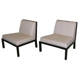 Pair of Lattice Back Slipper Chairs by Michael Taylor for Baker