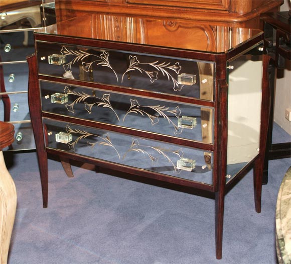 French Art Deco Mirrored Commode