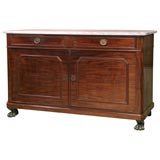 French Marble Top Buffet with carved paw feet