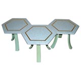 Vintage Hexagonal Terrazzo Side Tables