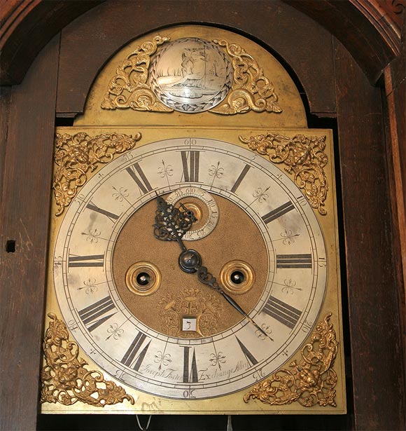 18th Century Dutch Marquetry Tall Case Clock For Sale 2
