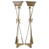 Exceptional Directiore Painted Iron Plant Stands
