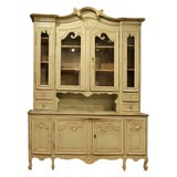 Most Impressive Painted Rouen Glass Front cabinet