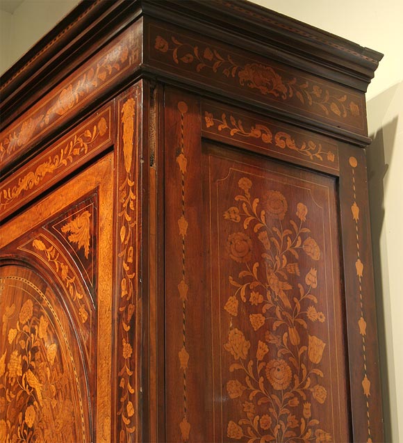 18th Century Dutch Marquetry Kast or Armoire For Sale 1