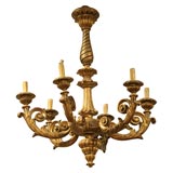 Six Arm Italian gilt wood Chandelier